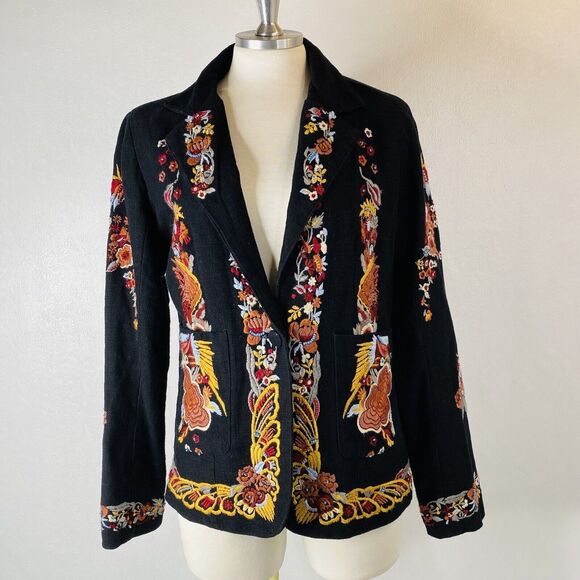 Maeve Size 6 Ellen Black Embroidered Blazer - Picture 1 of 11